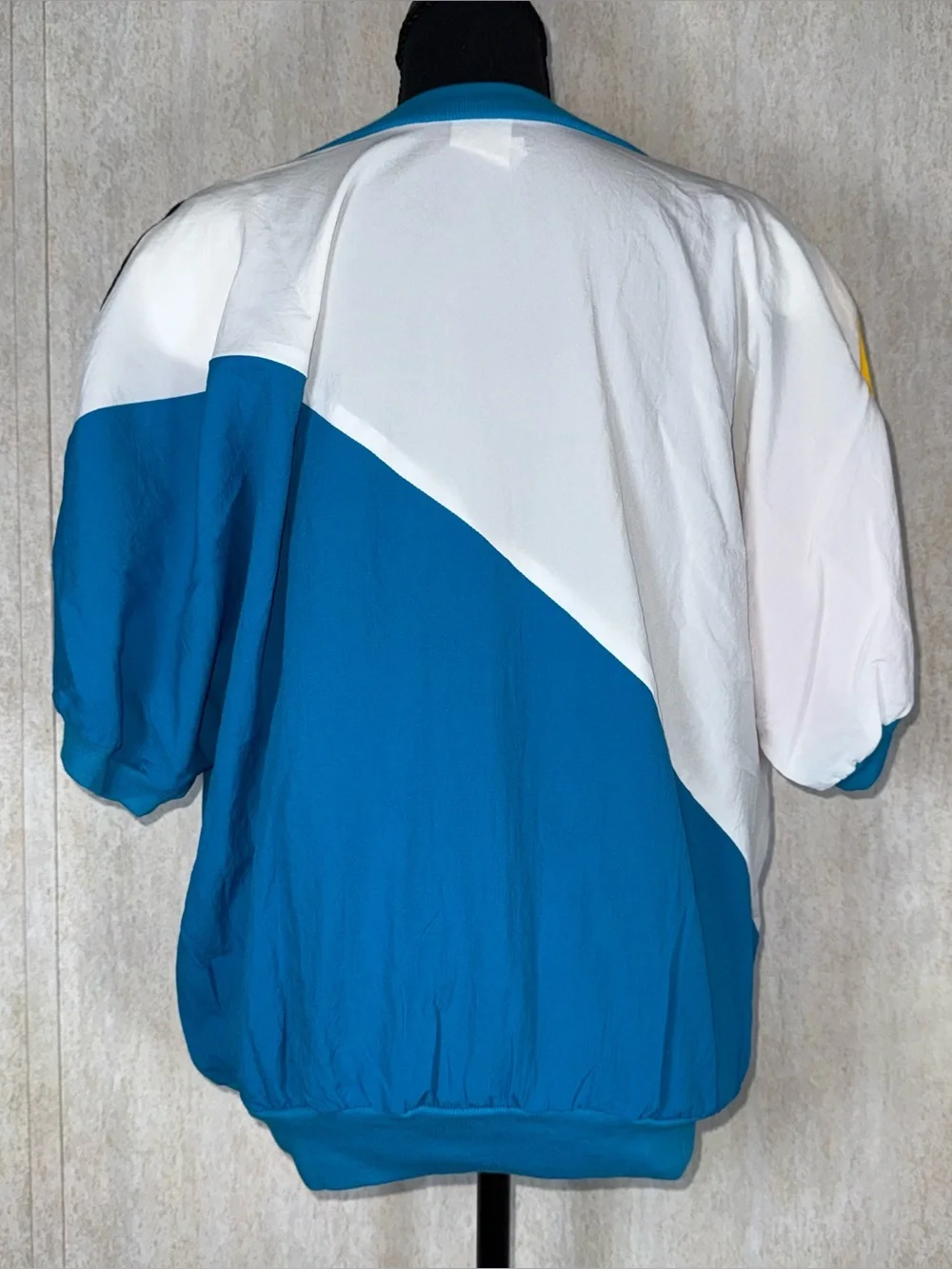 Vintage 80s Geometric Colorblock Pullover Top Multicolor Retro Women XL USA Made - Picture 2 of 7